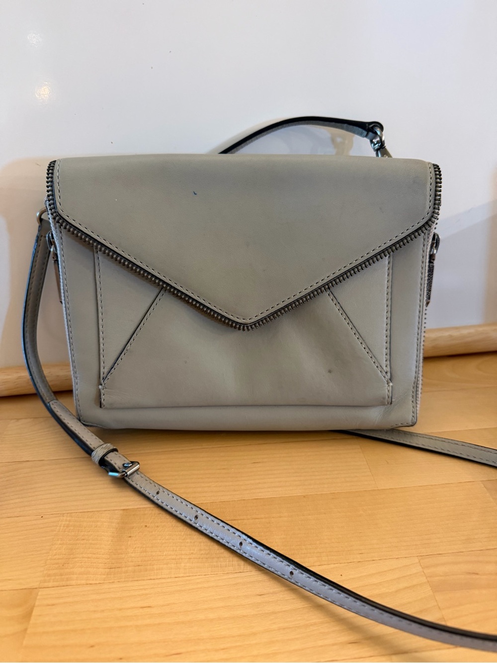 Rebecca Minkoff Light Gray Envelope Crossbody Bag